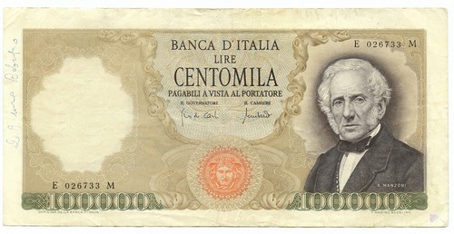 100000 lire alessandro manzoni - lire,