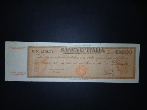 10000 lire titolo - 10000,