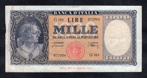 Italie 1000 lire - italie, (medusa)