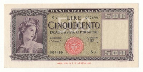 500 lire italia ornata - 500,