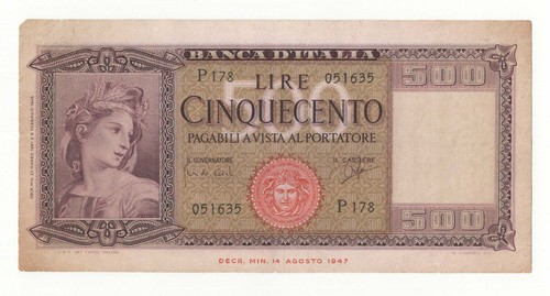 500 lire italia ornata - lire,