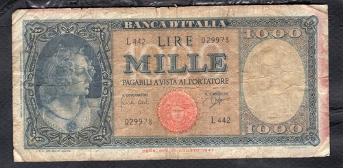 Italia 1000 lire - italia, (medusa)