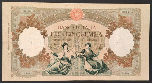 5000 lire regine - lire, del