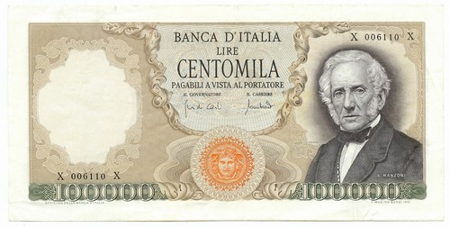 100000 lire alessandro - lire, manzoni