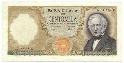 100000 lire alessandro manzoni - lire,