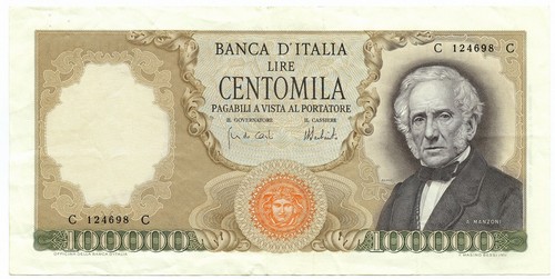 100000 lire alessandro - 100000, manzoni