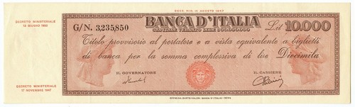 10000 lire titolo provvisorio - 10000,