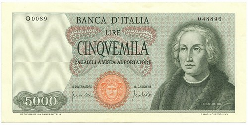 5000 lire cristoforo colombo - 5000, i