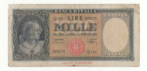 1000 lire italia ornata - italia, di