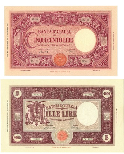 Italia lire 500 1000 - lire,
