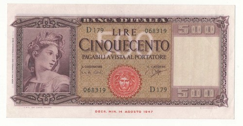 500 lire italia ornata - italia,