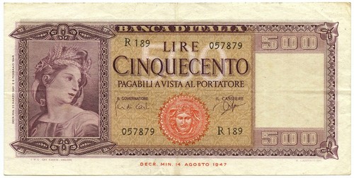 500 lire italia - lire, ornata