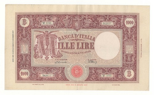 1000 lire grande - m, (medusa)