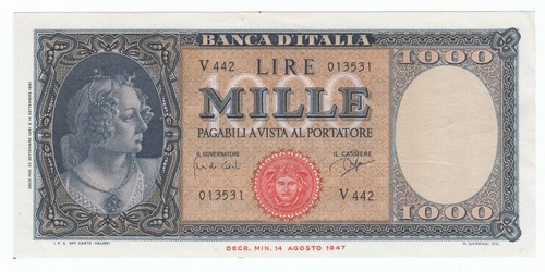 Lire 000 medusa del - 1.000,