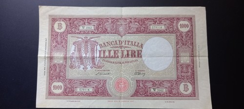 Rara banconota lire - , 1000