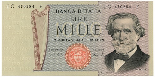 1000 lire giuseppe verdi - giuseppe,