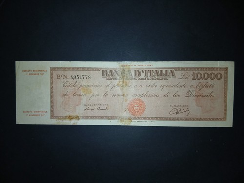 10000 lire titolo - 10000,
