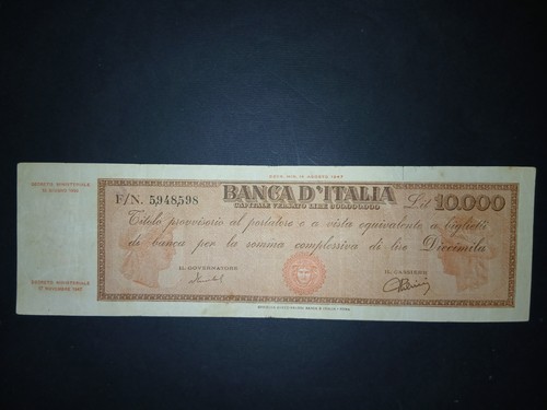 10000 lire titolo provvisorio - 10000,