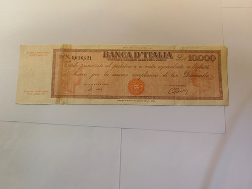10.000 lire titolo provvisorio