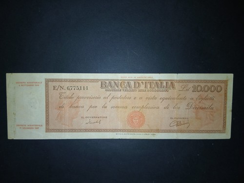 10000 lire titolo provvisorio - lire,