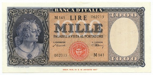 1000 lire italia - italia, di
