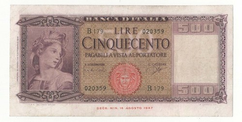 500 lire italia ornata - 500,