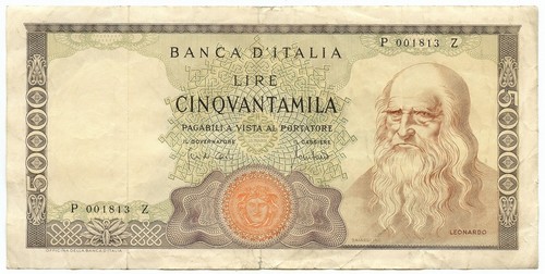 50000 lire banca italia - 50000, d'italia