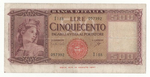 500 lire italia ornata - 500,