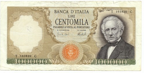 100000 lire alessandro manzoni - lire,
