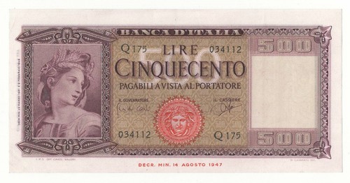 500 lire italia ornata - lire,