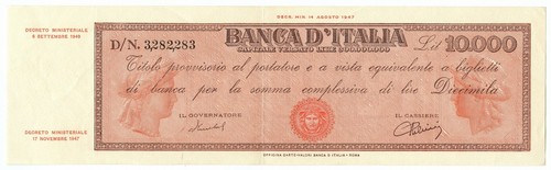 10000 lire titolo - 10000, provvisorio