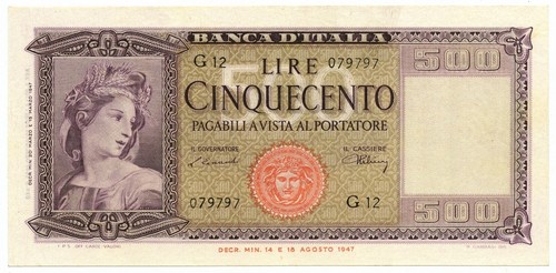 500 lire italia - 500, ornata