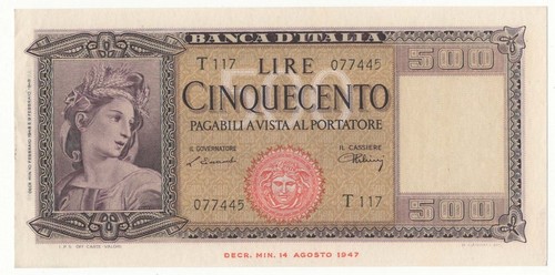 500 lire italia ornata - lire,