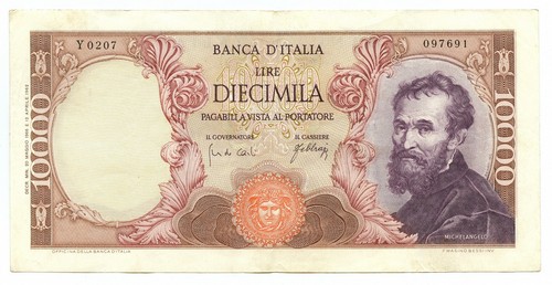10000 lire banca - lire, d'italia