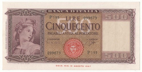 500 lire italia ornata - 500,