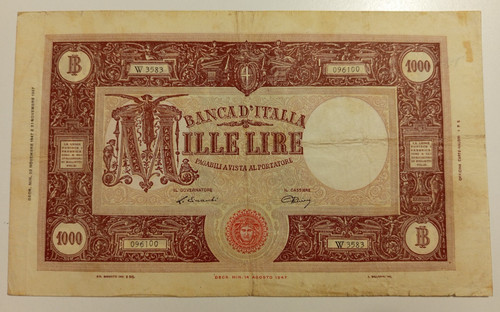 1000 lire 1947 bb spl - 1000,