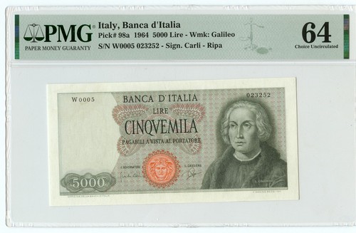 5000 lire cristoforo colombo - lire, i