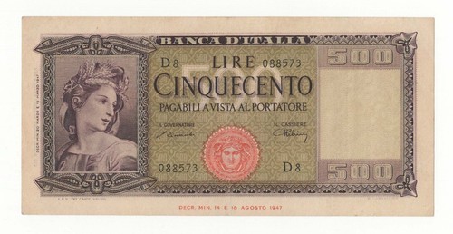 500 lire italia - ornata, di