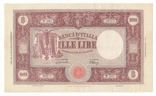 1000 lire grande - lire, (medusa)
