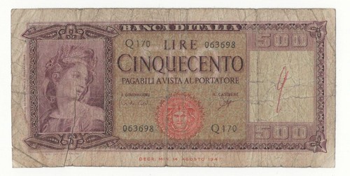 500 lire italia ornata - italia, di
