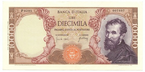 10000 lire banca - lire, d'italia