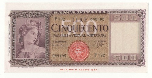 500 lire italia ornata - ornata, di